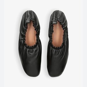 Mansur Gavriel Ruched Ballerina leather ballet flats